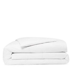 Hudson Park Italian Percale King Duvet Cover White on White